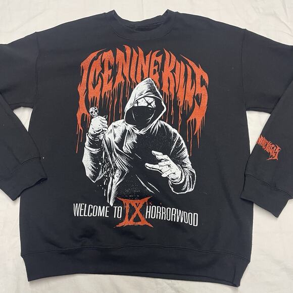 Ice Nine Kills Welcome To Horrorwood Crew Neck Sweatshirt Men’s Size L - Picture 2 of 7